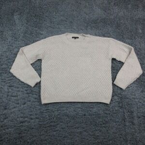 Love Ellie Sweater Womens Large Off White Knit Crew Neck Long Sleeve Pullover